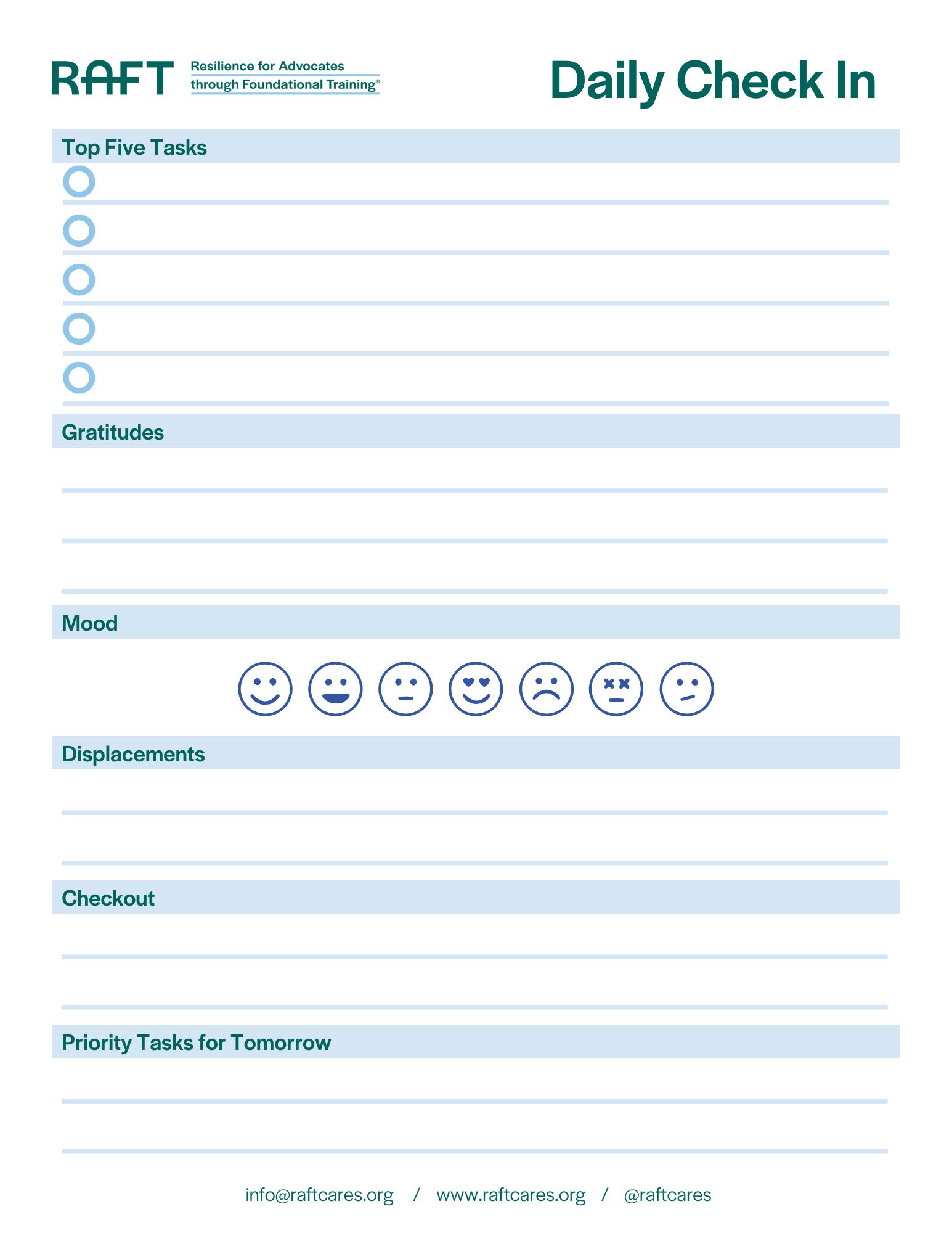 Daily Check-In Template